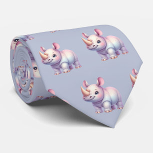 Rhinos Rhinoceros Modernes Kawaii Niedlich Babys Krawatte