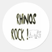 Rhinos Rock! Aufkleber (Vorderseite)