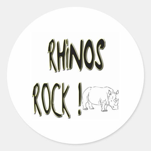 Rhinos Rock! Aufkleber (Vorderseite)