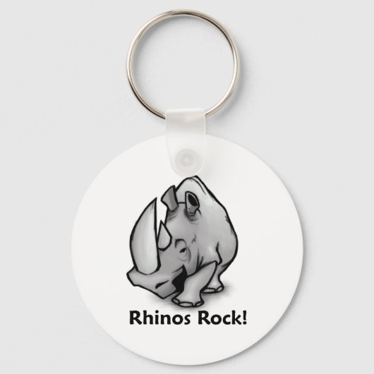 Rhinos Rock! Schlüsselanhänger (Vorderseite)