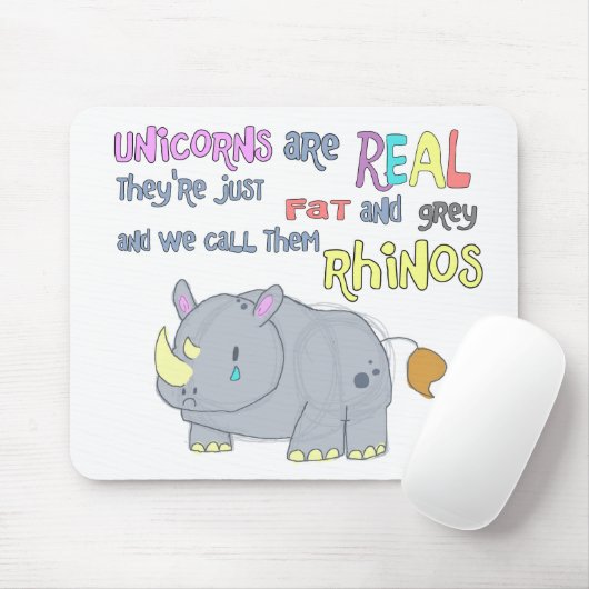 Rhinos sind gerade hässliches Einhörner mousepad (Mit Mouse)