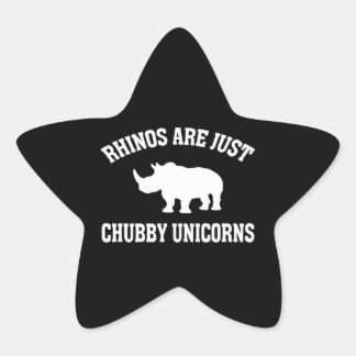 Rhinos sind nur chubby Unicorns Funny Gift Stern-Aufkleber