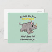 Rhinos sind Unicorns Postkarte (Vorne/Hinten)