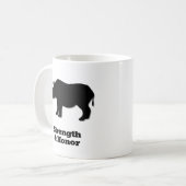 Rhinostärke und Ehrenschwarz Kaffeetasse (Vorderseite Links)