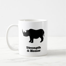 Rhinostärke und Ehrenschwarz Kaffeetasse