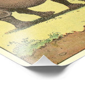 Rhinozeros am Wasserloch Illustriert Fotodruck (Ecke)