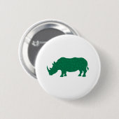Rhinozeros aus Kleeblättern Button (Vorne & Hinten)