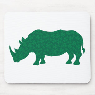 Rhinozeros aus Kleeblättern Mousepad