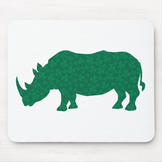 Rhinozeros aus Kleeblättern Mousepad (Vorne)