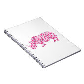 Rhinozeros aus rosa Herzen Notizblock (Rechte Seite)