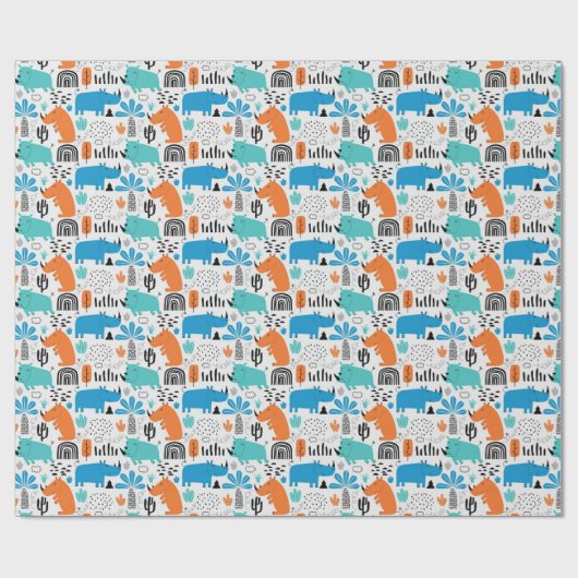 Rhinozeros! Geschenkpapier (Flach)