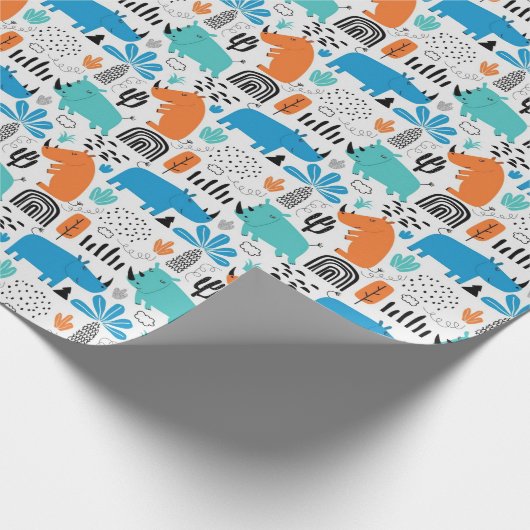 Rhinozeros! Geschenkpapier (Ecke)