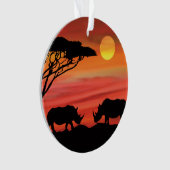 Rhinozeros in den afrikanischen Serengeti Ornament (Vorderseite)