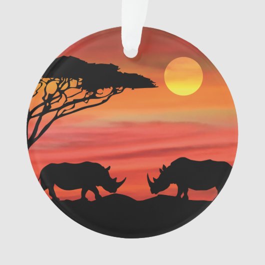 Rhinozeros in den afrikanischen Serengeti Ornament (Vorderseite)