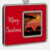 Rhinozeros in den afrikanischen Serengeti Rahmen-Ornament Silber (Rechts)