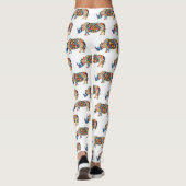 Rhinozeros in einem psychedelischen Zebra-Muster Leggings (Rückseite)