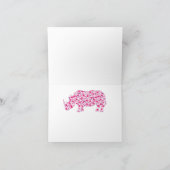 Rhinozeros in rosa Herzen Dankeskarte (Innenseite)