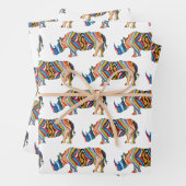 Rhinozeros in Zebra Geschenkpapier Set (Beispiel)