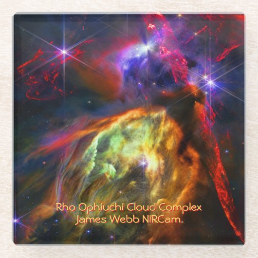 Rho Ophiuchi Cloud Complex - James Webb NIRCam Glasuntersetzer (Vorderseite)