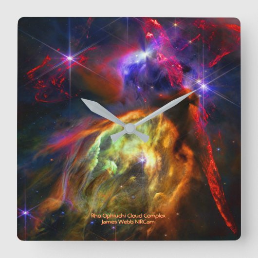Rho Ophiuchi Cloud Complex - James Webb NIRCam Quadratische Wanduhr (Vorderseite)