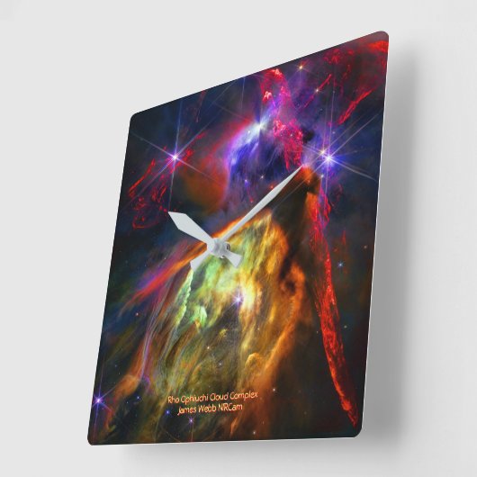 Rho Ophiuchi Cloud Complex - James Webb NIRCam Quadratische Wanduhr (Winkel)