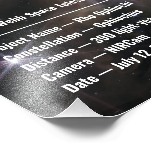 Rho Ophiuchi (NIRCam Image) JWST Image & Prompt Fotodruck (Ecke)