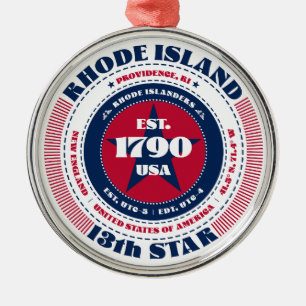 Rhode Island 13. Weihnachtsbaum-Staats-Schmuckstüc Ornament Aus Metall