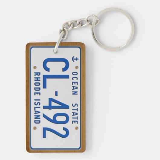 Rhode Island 1986 Vintager Schlüsselanhänger (Rückseite)