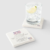 Rhode Island American Staat auf der Karte Steinuntersetzer (Seitenansicht)