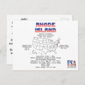 Rhode Island amerikanischer Staat auf einer Karte (Vorne/Hinten)