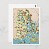 Rhode Island and Providence Plantations Funny Map Postkarte (Vorne/Hinten)