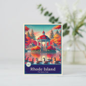 Rhode Island | Anime Style Cel Schattenkarte Postkarte (Stehend Vorderseite)