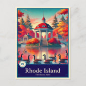 Rhode Island | Anime Style Cel Schattenkarte Postkarte (Vorderseite)