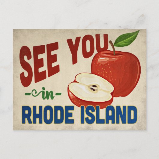 Rhode Island Apple - Vintage Travel Postkarte (Vorderseite)