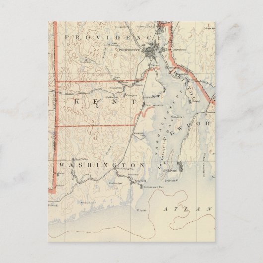 Rhode Island Atlas 2 Postkarte (Vorderseite)