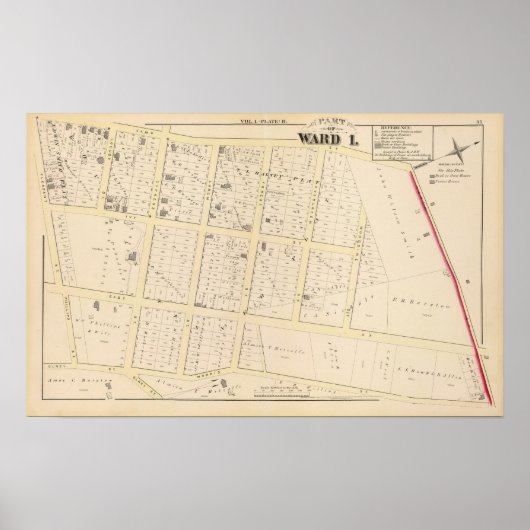 Rhode Island Atlas Karte Poster (Vorne)