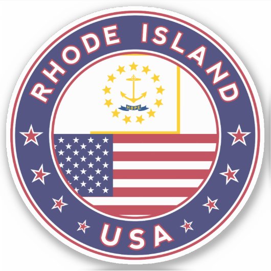Rhode Island Aufkleber (Vorderseite)