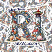 Rhode Island Aufkleber | Tide & Town Coastal Desig