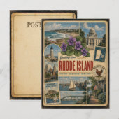 Rhode Island Authentische Vintage-Postkarte Postkarte (Vorne/Hinten)