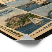 Rhode Island Authentischer Vintage-Stil Poster (Ecke)