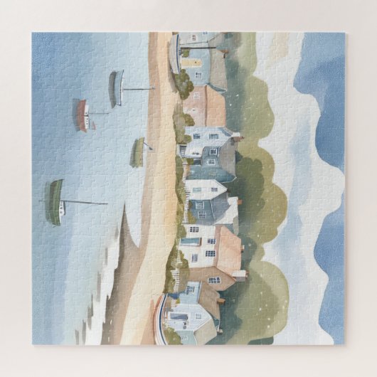 Rhode Island Beach Watercolor Puzzle (Horizontal)