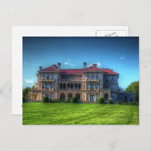 Rhode Island, Bild von Newport Mansion Postkarte (Vorne/Hinten)