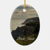Rhode Island Cliffside Sunset Ornament (Vorne)