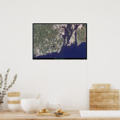 Rhode Island Coastline Satellitenposter Poster (Küche)