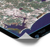 Rhode Island Coastline Satellitenposter Poster (Ecke)