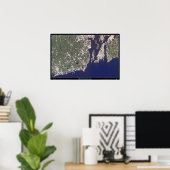 Rhode Island Coastline Satellitenposter Poster (Heimbüro)