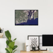 Rhode Island Coastline Satellitenposter Poster (Heimbüro)