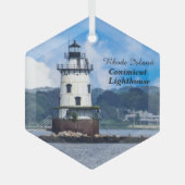 Rhode Island Conimicut Lighthouse Ornament Aus Glas (Vorderseite)
