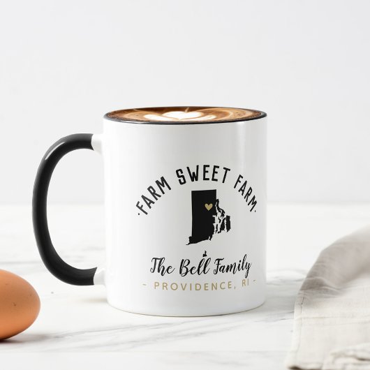 Rhode Island Farm Sweet Farm Family Monogram Tasse