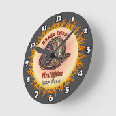 Rhode Island Feuerwehruhr Runde Wanduhr (Winkel)